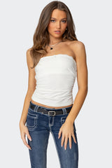 Amarelle Lacey Gathered Tube Top