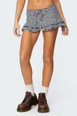 Avia Ruffle Striped Mini Skort