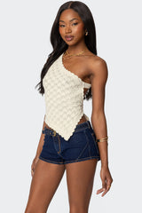 Codi Backless Asymmetric Knit Top