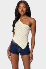 Codi Backless Asymmetric Knit Top