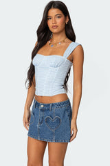 Marcella Wide Strap Mesh Corset