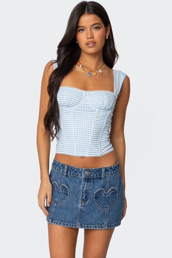 Marcella Wide Strap Mesh Corset