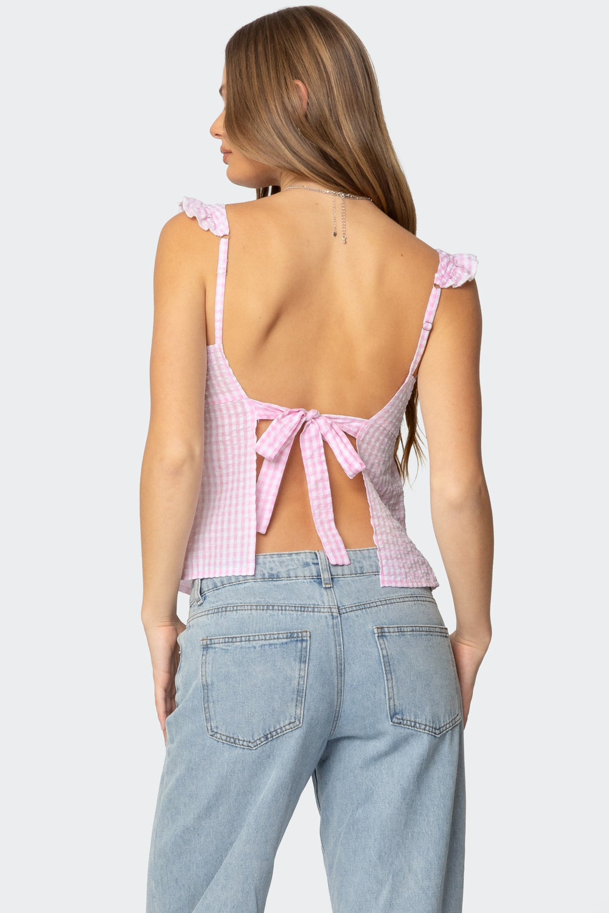 Jenson Backless Gingham Top