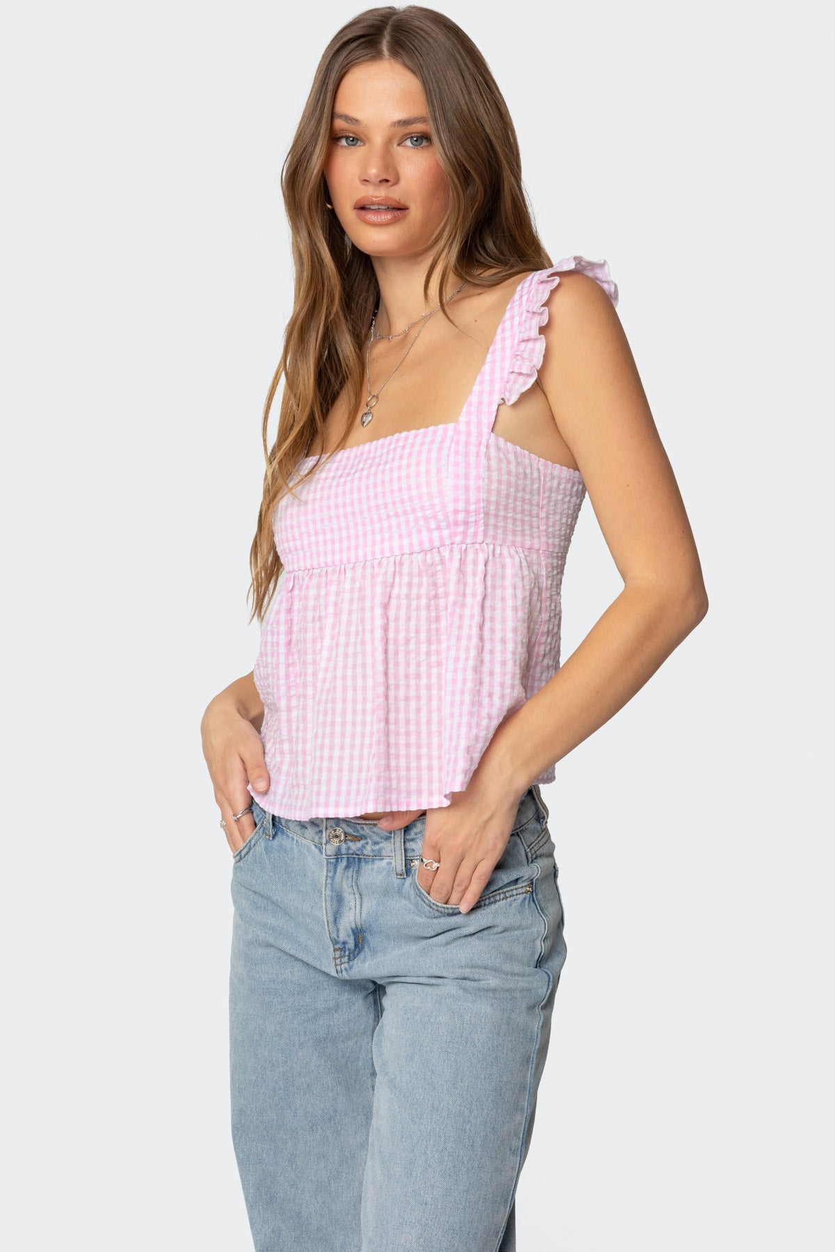 Jenson Backless Gingham Top