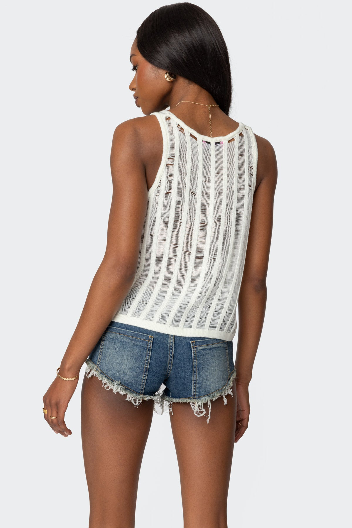 Keziah Sheer Ladder Knit Top