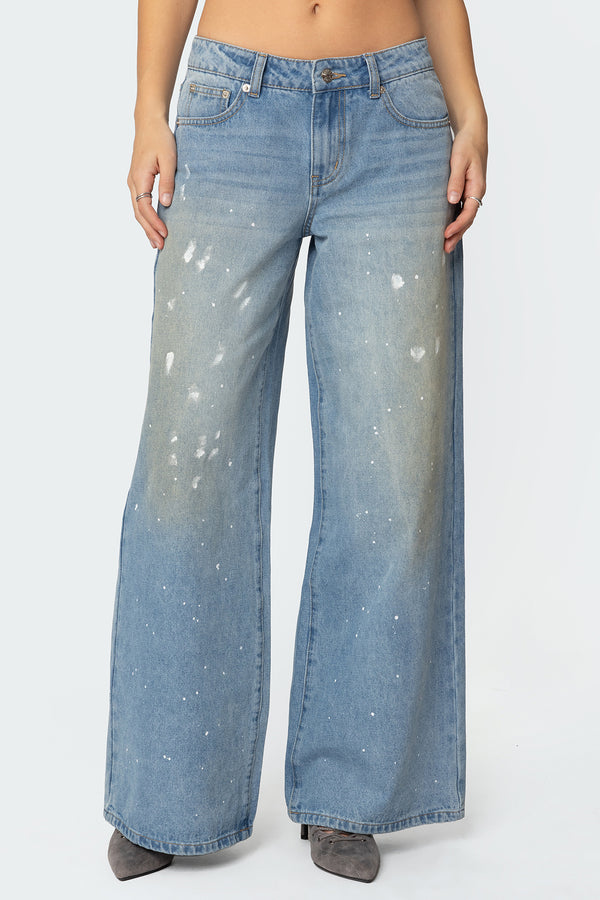 Paint Splatter Low Rise Jeans