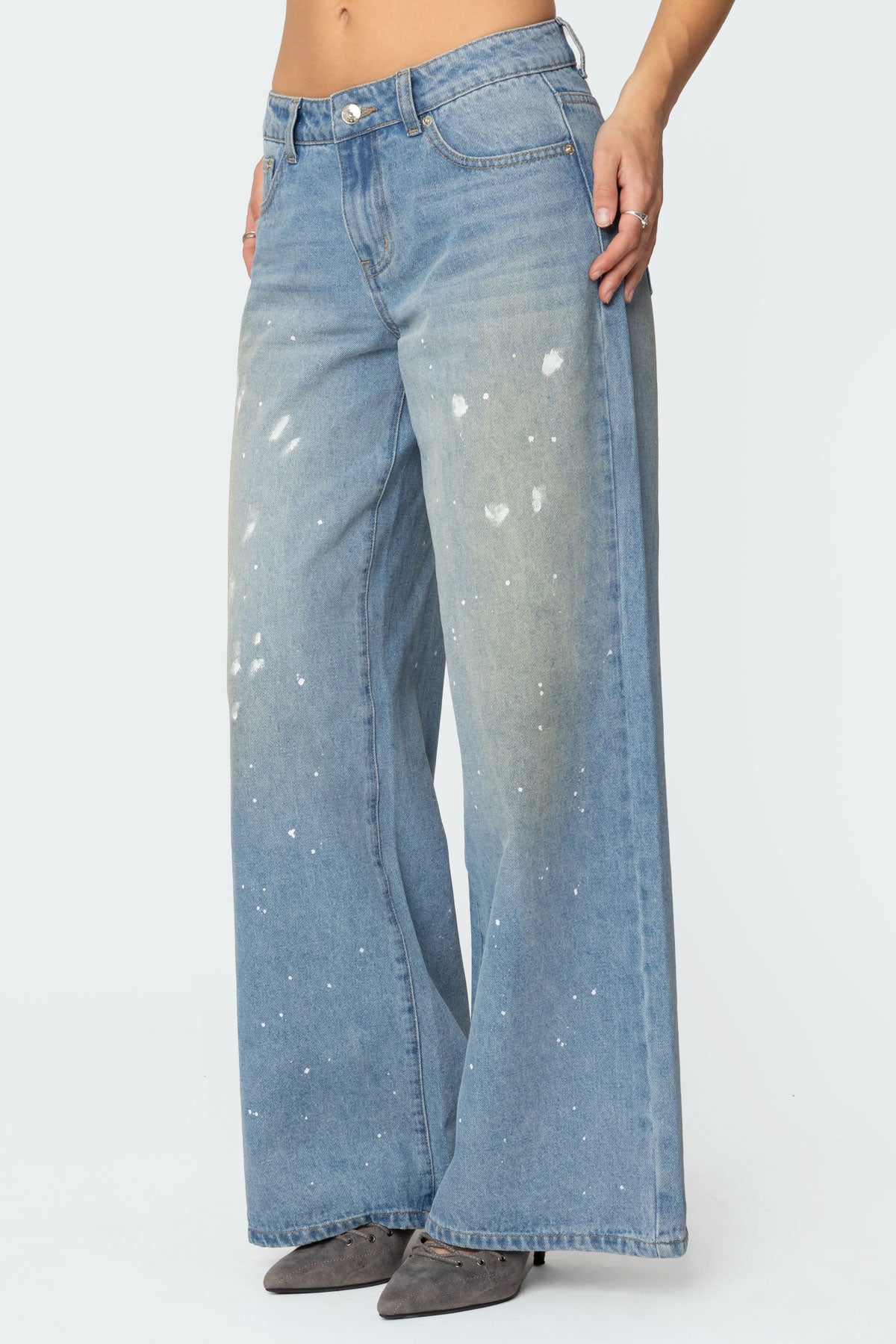 Paint Splatter Low Rise Jeans