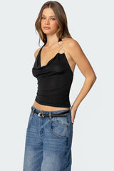 Rhia Cowl Neck Halter Top