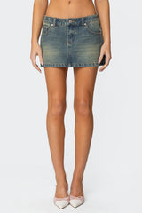 Tristan Washed Denim Mini Skirt