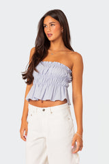 Katherine Linen Look Scrunch Top