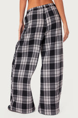 Lounge Around Plaid Wide Leg Trousers