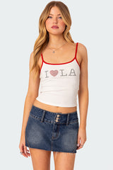 La Lover Rhinestone Tank Top