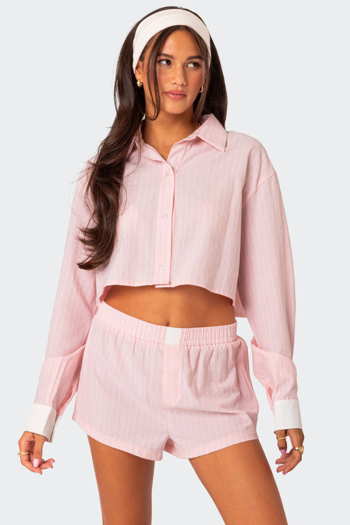 Lea Cropped Button Up Shirt