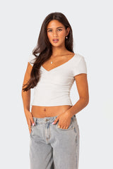 Ava V Neck Ruched Top