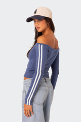 90'S Off Shoulder Long Sleeve T Shirt