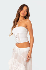 Lacey Linen Look Corset