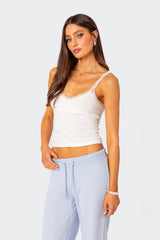 Amilia Lace Trim Tank Top