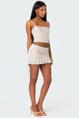 Maria Lace Ruffled Mini Skirt