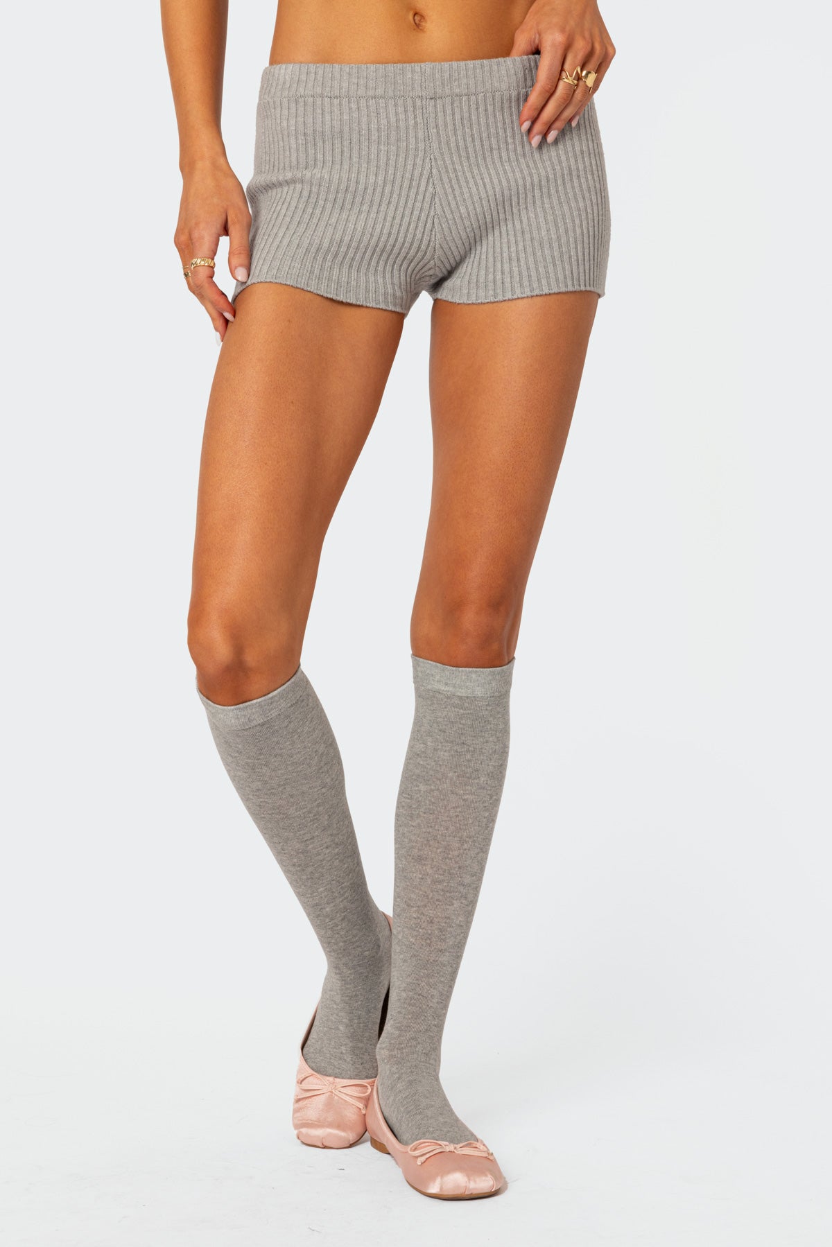 Bow Time Knit Micro Shorts