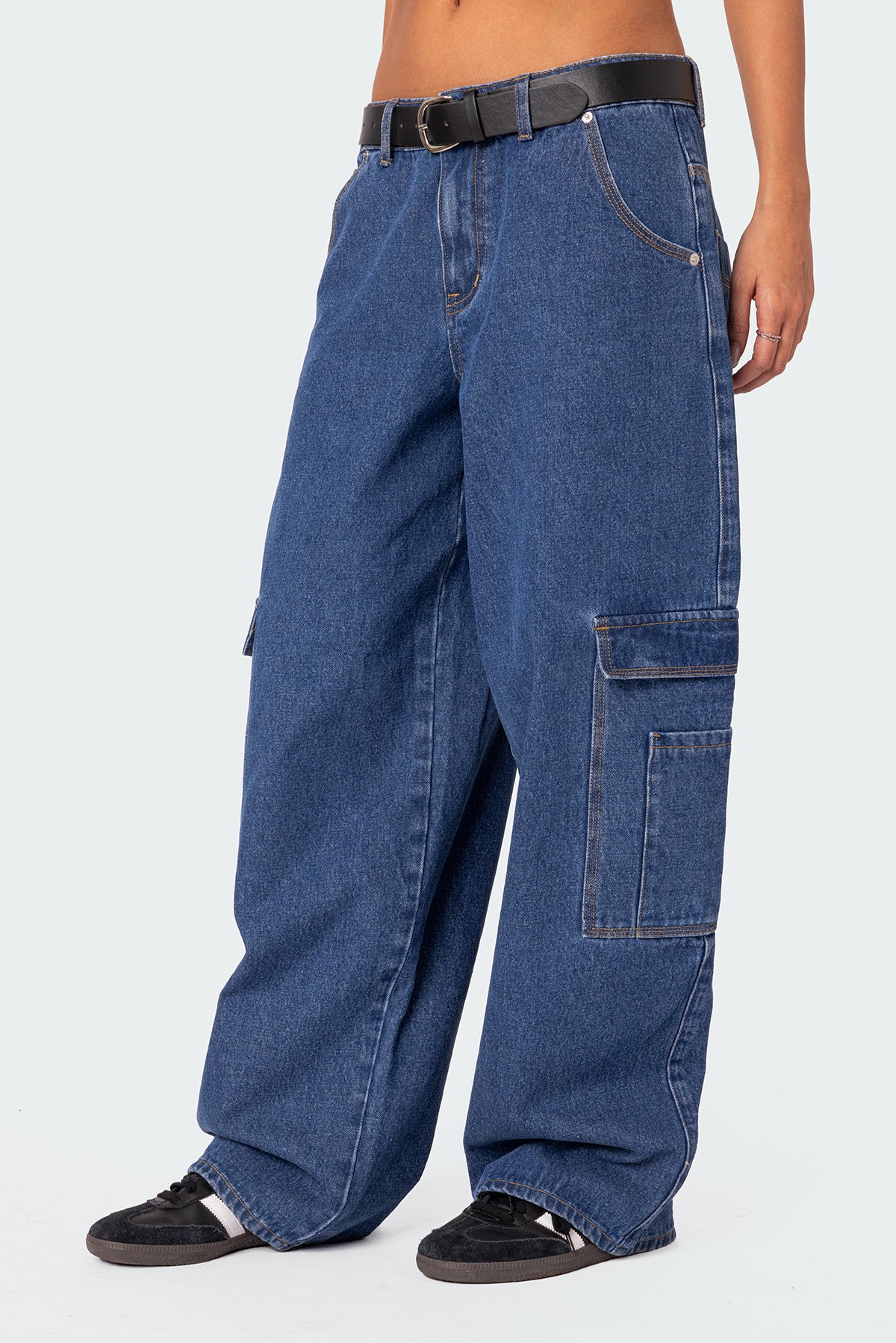 Super Oversized Belted Boyfriend Jeans