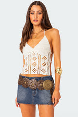 Jada Open Back Crochet Top