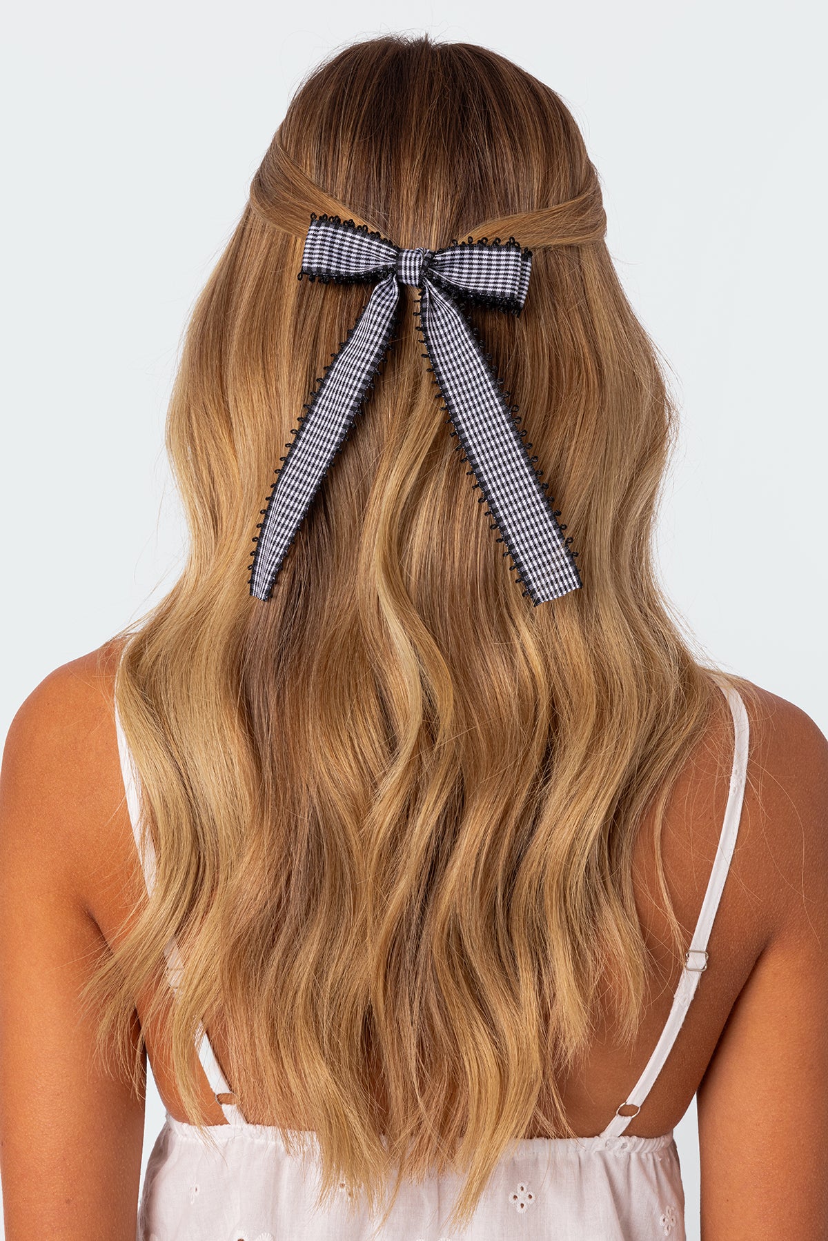 Gingham Bow Hair Clip