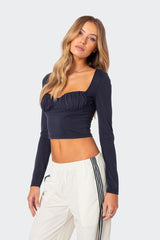 Rain Cupped Long Sleeve Top