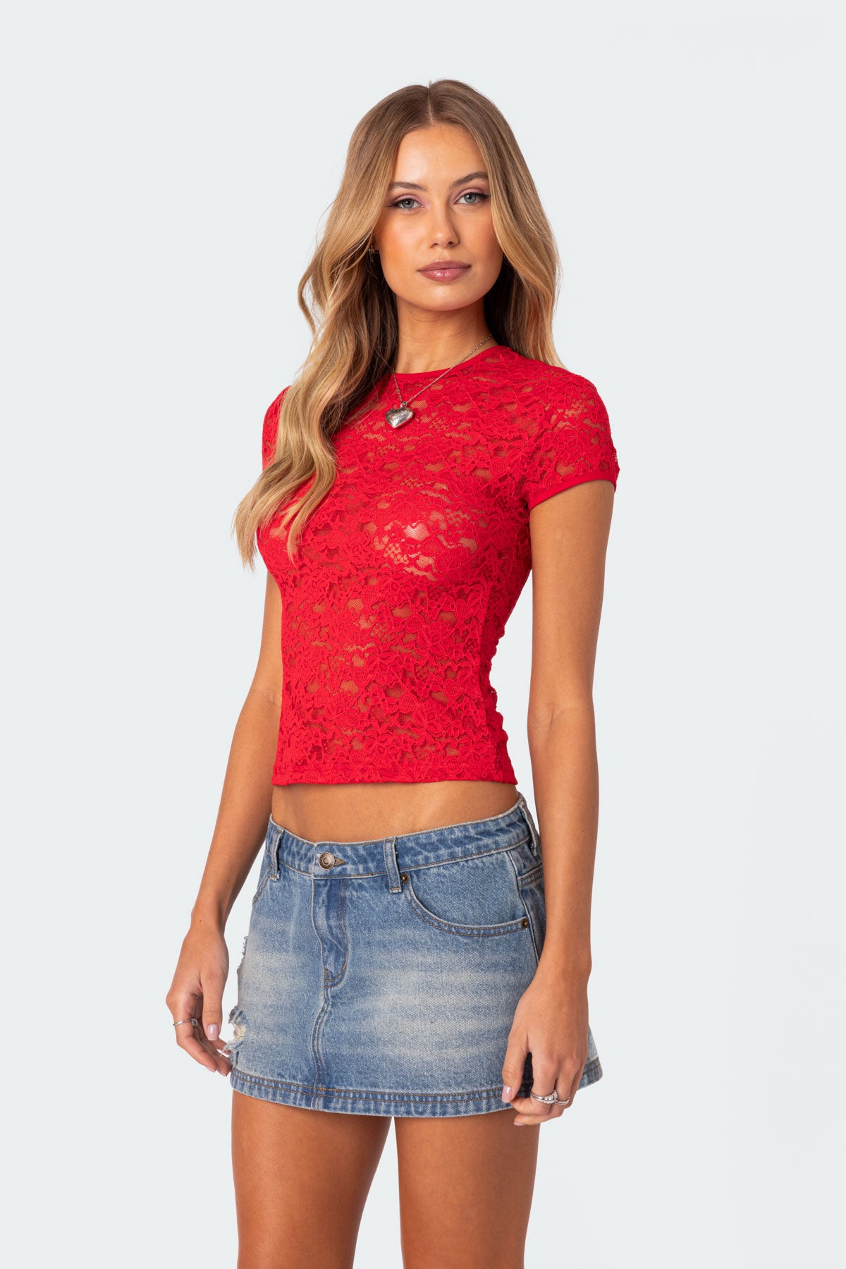 Kaori Sheer Lace T Shirt