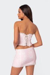 Silvie Printed Lace Up Corset