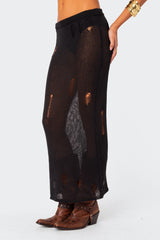 Britt Distressed Knit Maxi Skirt