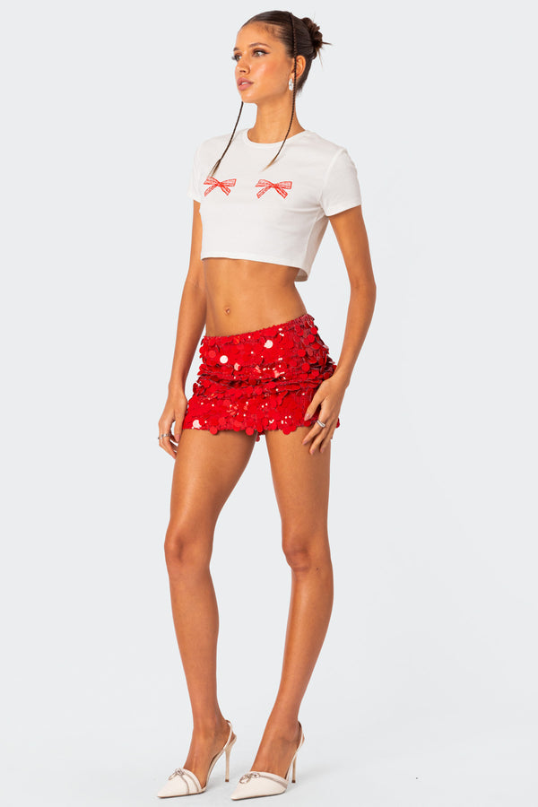 Sabina Low-Rise Sequin Mini Skirt