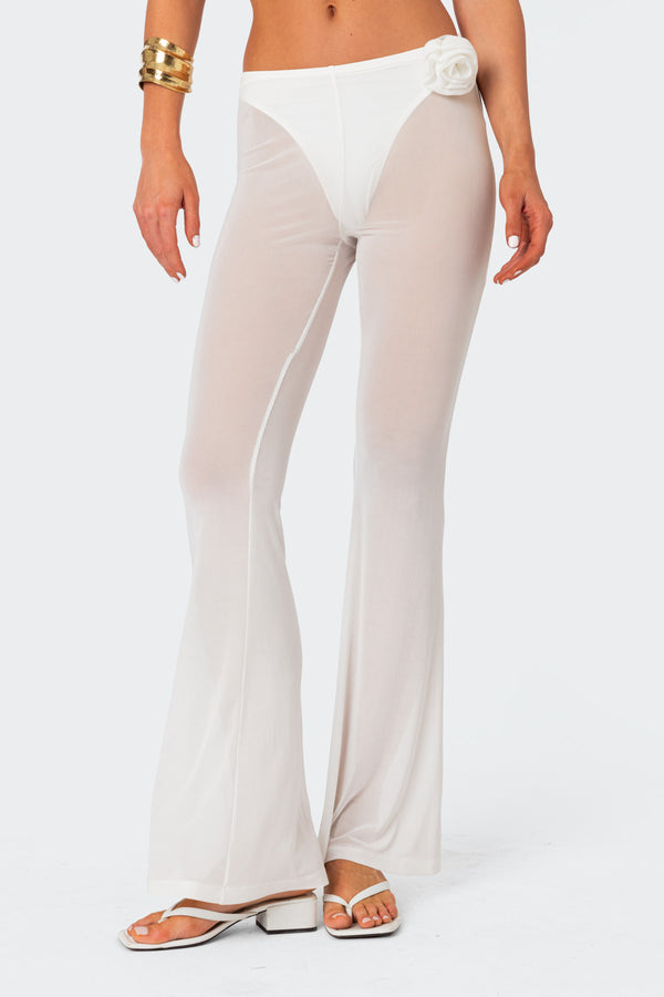 Flo Sheer Mesh Flared Pants