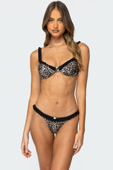 Deeva Leopard Cupped Bikini Top