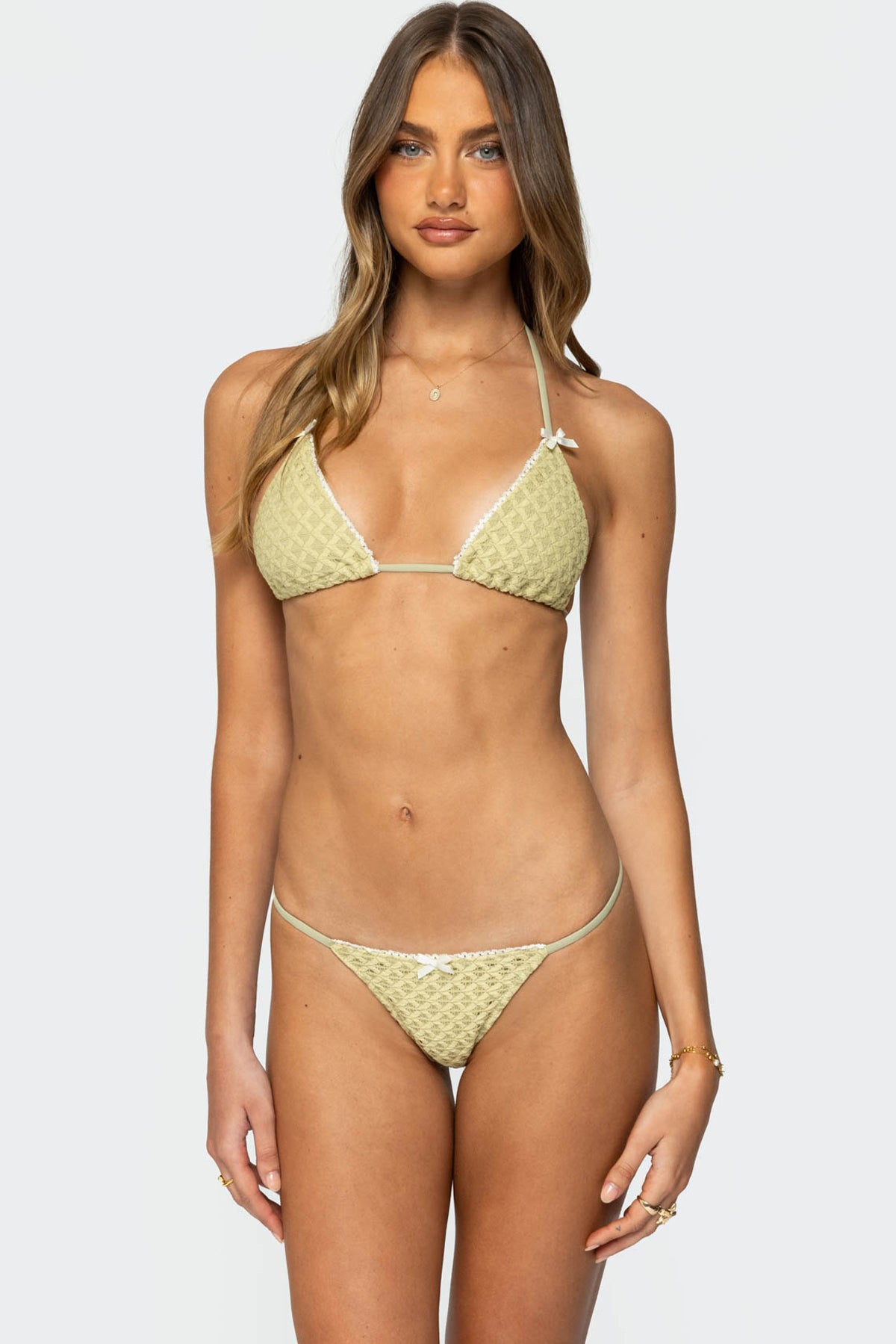 Anna Textured Triangle Bikini Top