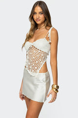 Shelley Asymmetric Crochet Top
