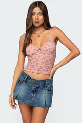 Floral Textured Lace Tank Top