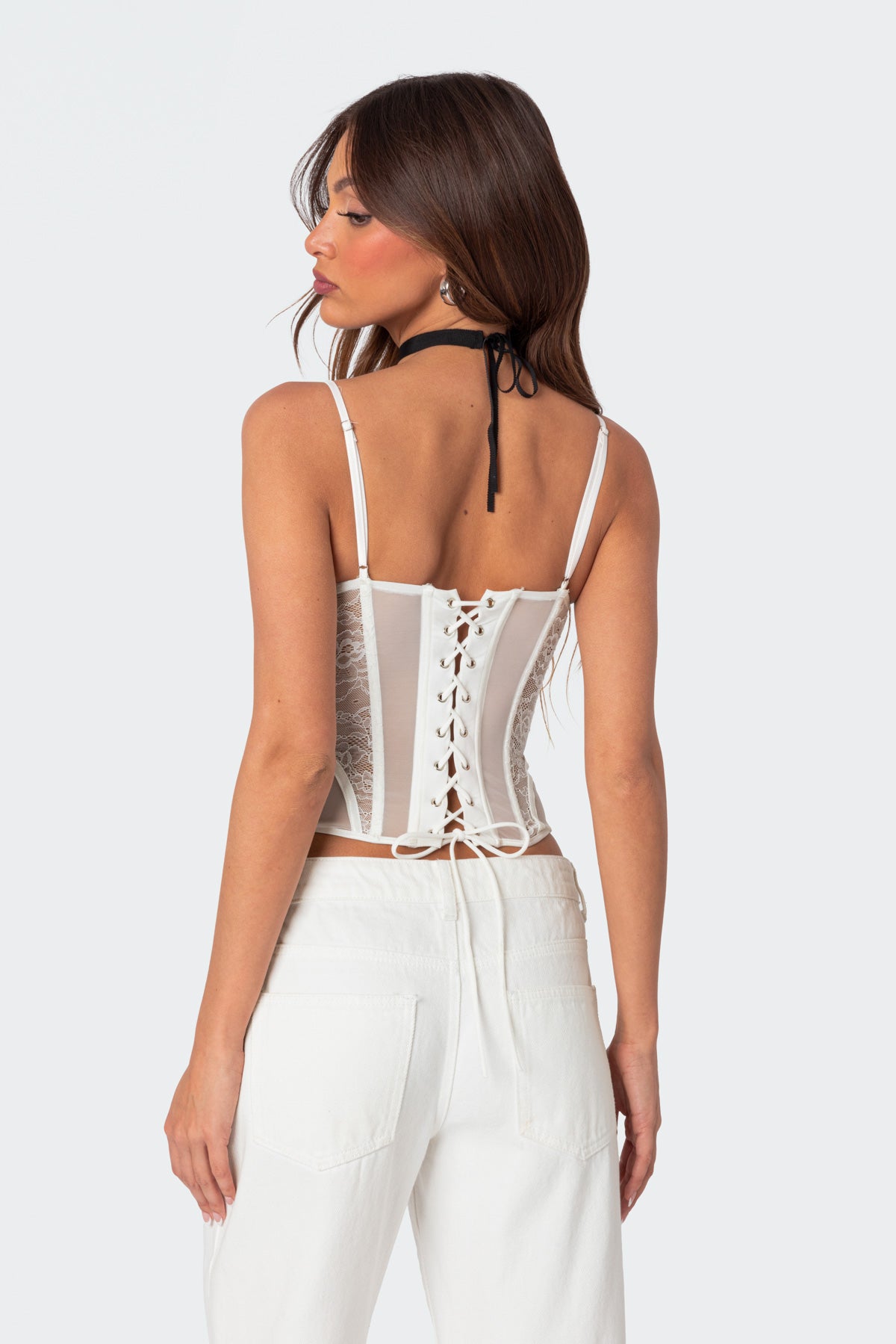 Becki Sheer Lace Cupped Corset