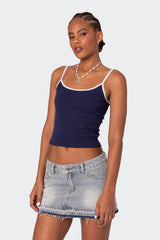 Franky Ribbed Contrast Tank Top