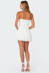 Mesh & Chiffon Corset Mini Dress