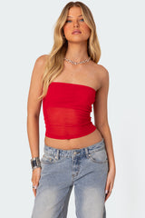 Celestia Sheer Mesh Tube Top