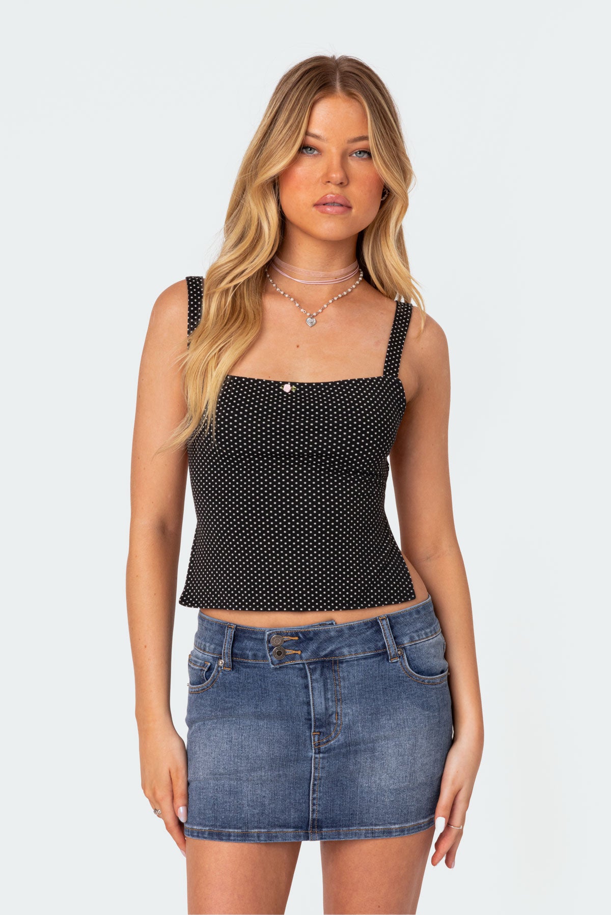 Kaia Polka Dot Tie Back Top