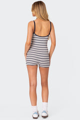 Avis Striped Ribbed Romper