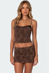 Edin Leopard Print Mesh Bra Top