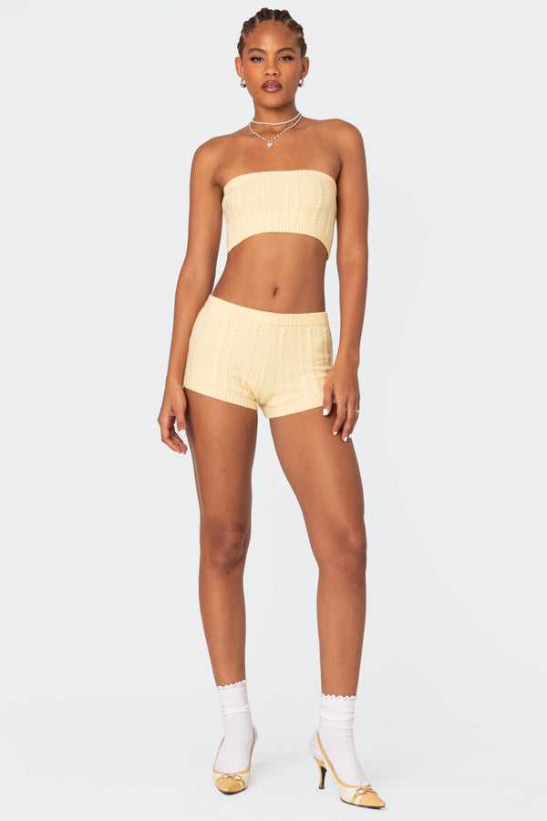 Raegan Cable Knit Bandeau Top