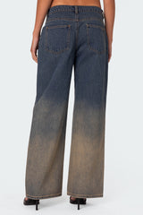 Mud Wash Low Rise Slouchy Jeans