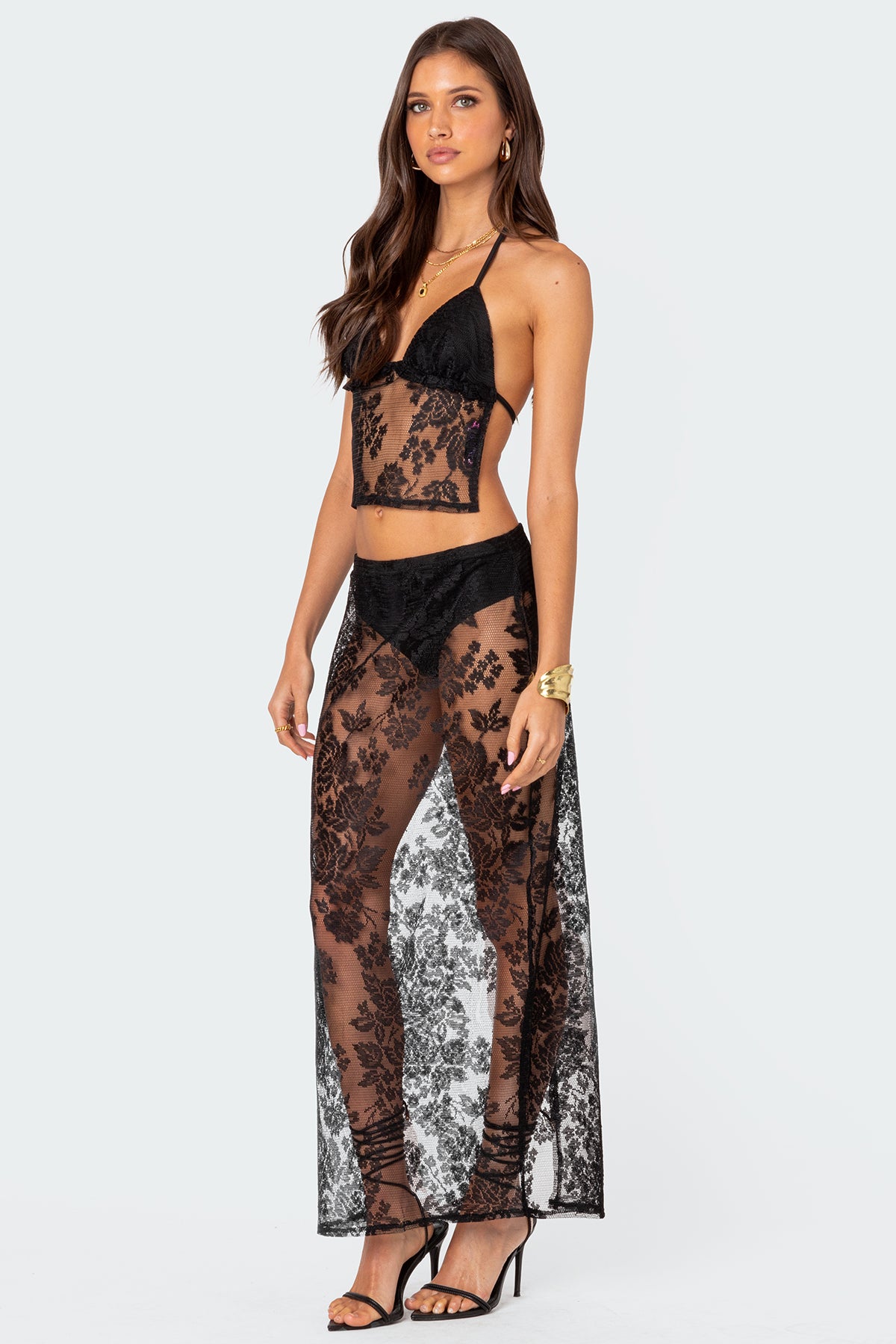 Bess Sheer Lace Maxi Skirt