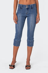 Jesse Low Rise Washed Capri Jeans