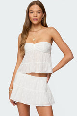 Dora Strapless Eyelet Babydoll Top