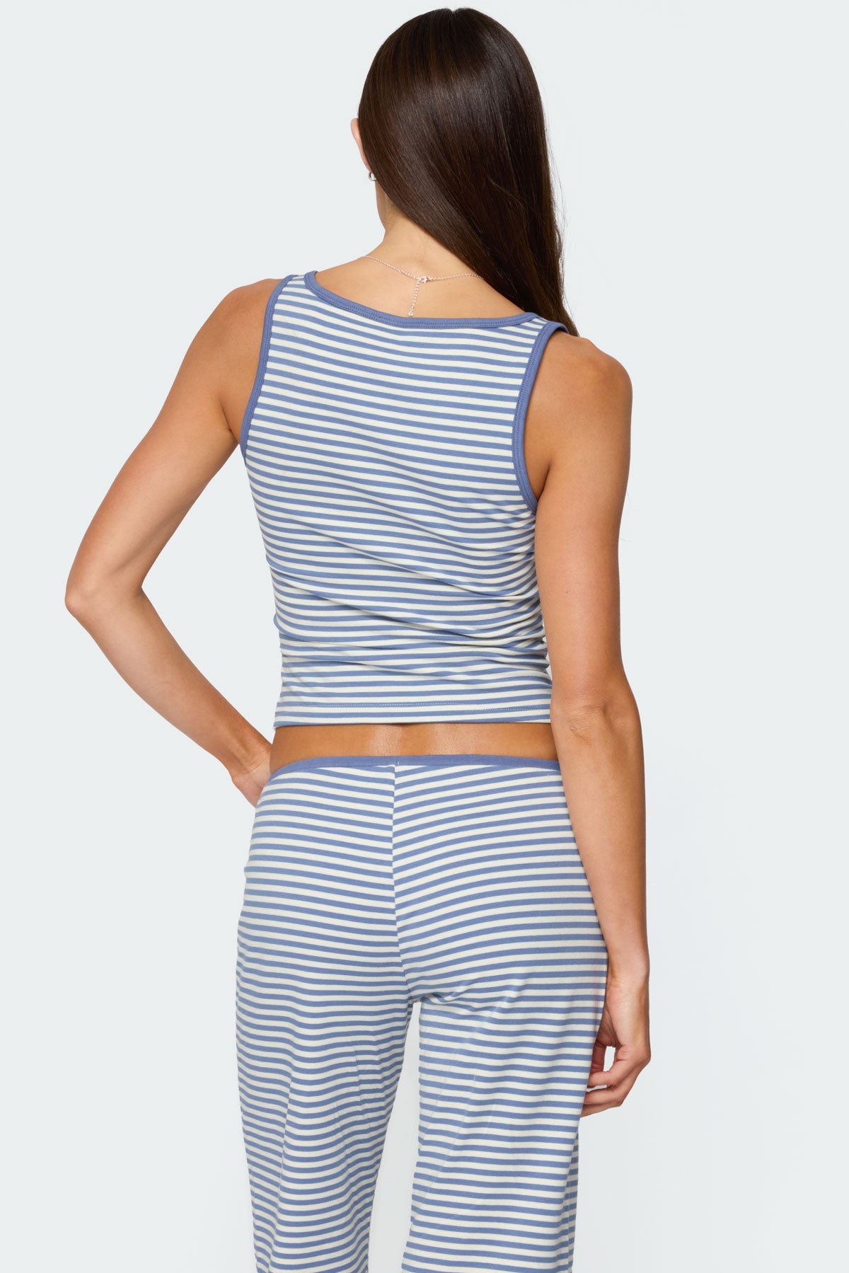 Monti Striped Henley Tank Top
