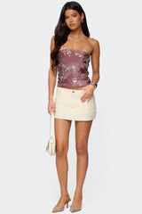 Zelda Bead & Sequin Strapless Top